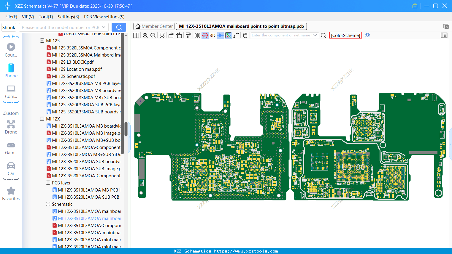 Xiaomi MI 12X-3510L3AMOA Mainboard Point To Point Bitmap